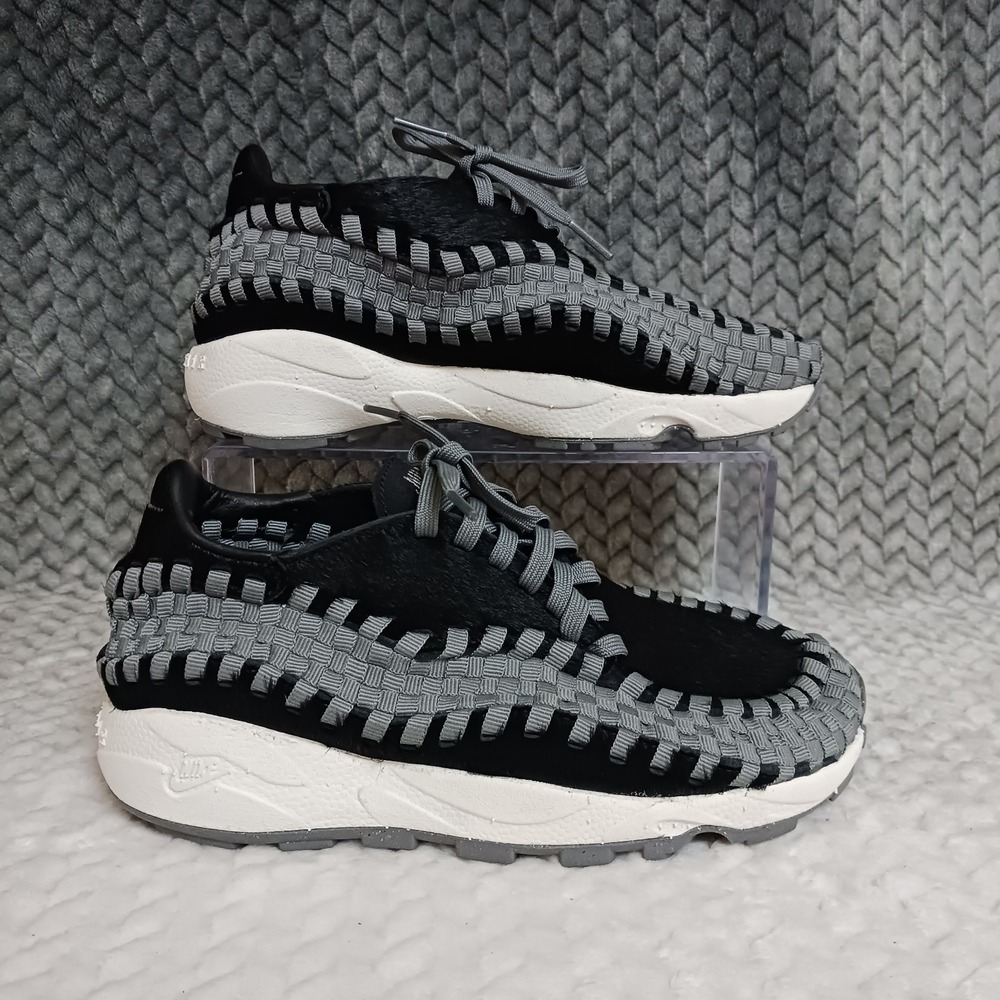 Nike Air Footscape Woven Black Smoke Gray Sail Women's Casual Shoes Size 6